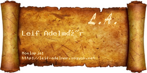 Leif Adelmár névjegykártya